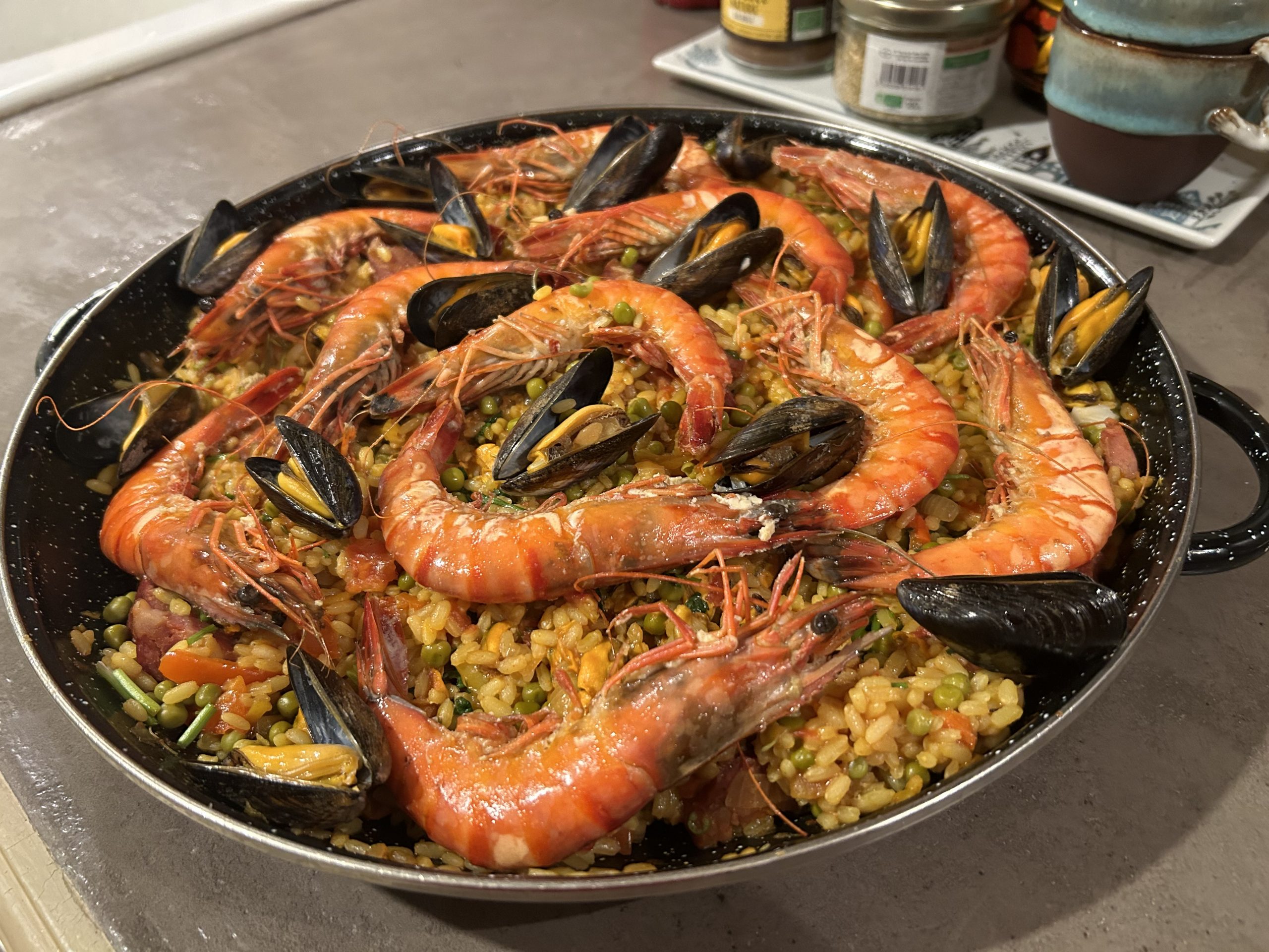 Paella gourmande au SAFRAN et aux TROIS PIQUANTS